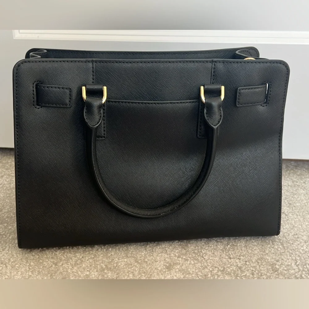 Michael Kors Dillon Black Leather Satchel - Picture 4 of 11